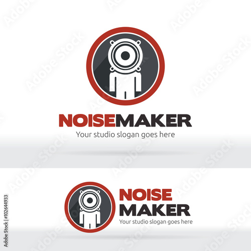 Noise maker, Music studio Brand identity, Human head speaker logo, Sound recorder studio logo, Music Party, Dance club logo.