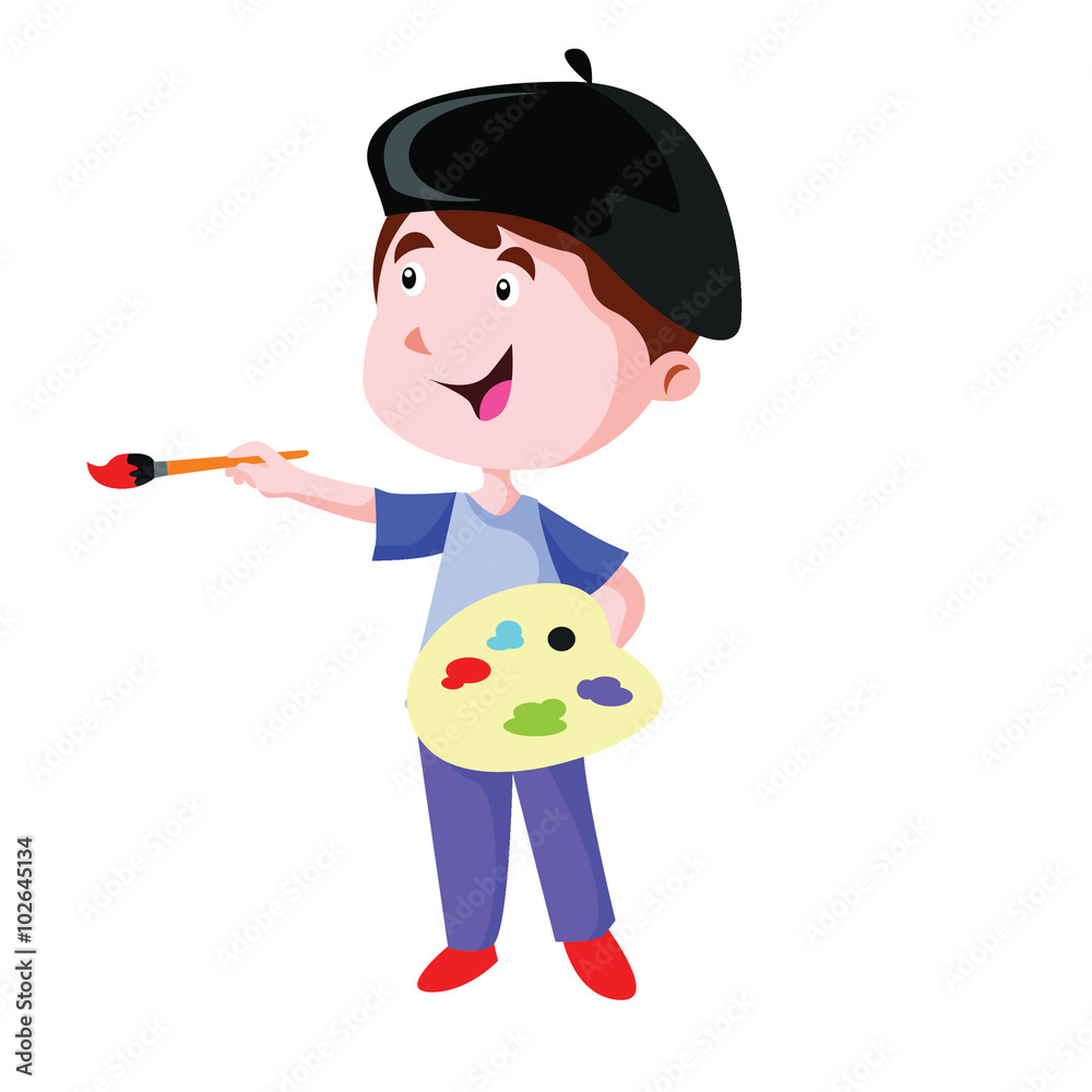 Painter Painting Artist illustration Vector Painter Painting Artist illustration Vector