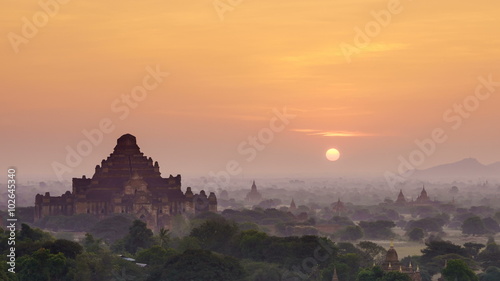 4K Timelapse of the temples of Bagan at sunrise, Mandalay, Myanmar