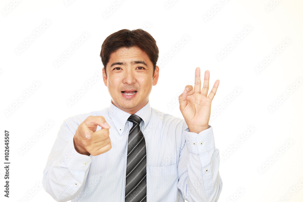 笑顔のビジネスマン 笑顔のビジネスマン