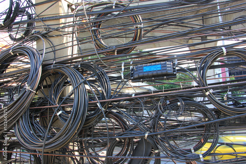 Choas, Messy, Tangle of electric cable Choas, Messy, Tangle of electric cable