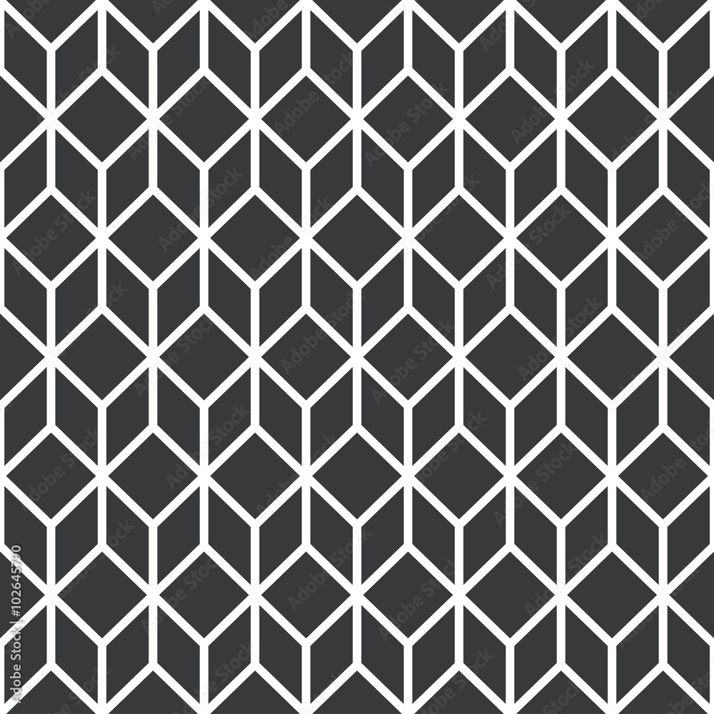 Black stylized cube seamless pattern. Vector flat design. Black stylized cube seamless pattern. Vector flat design.