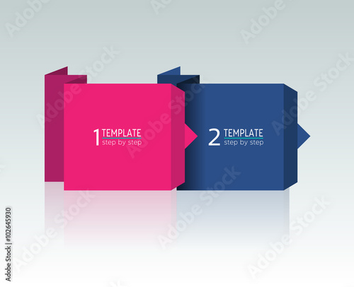 2 step chart, template, scheme, tab. Infographic step by step graphic.