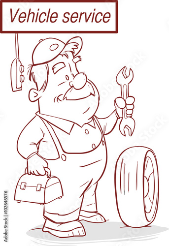 vector illustration of a vehicle service and repairers