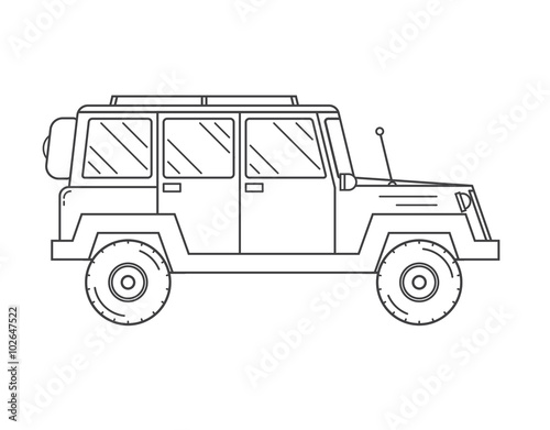 Suv Jeep Outline and Thin Line Icon