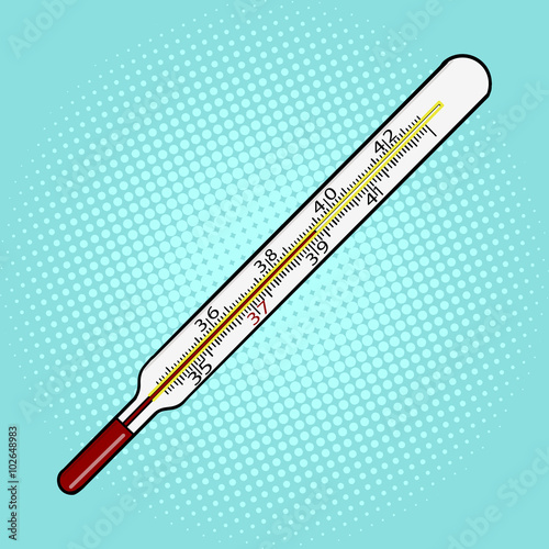 Medical thermometer pop art style vector