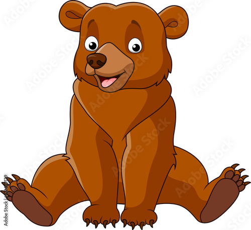 Cartoon happy bear sitting 