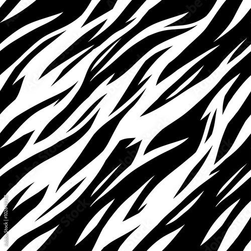Abstract print animal seamless pattern in black and white