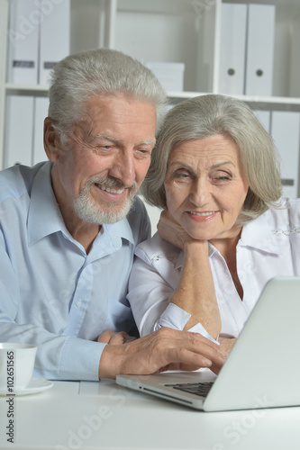 happy senior couple with laptop © aletia2011