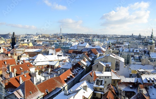 Architecture from Prague with blue sky