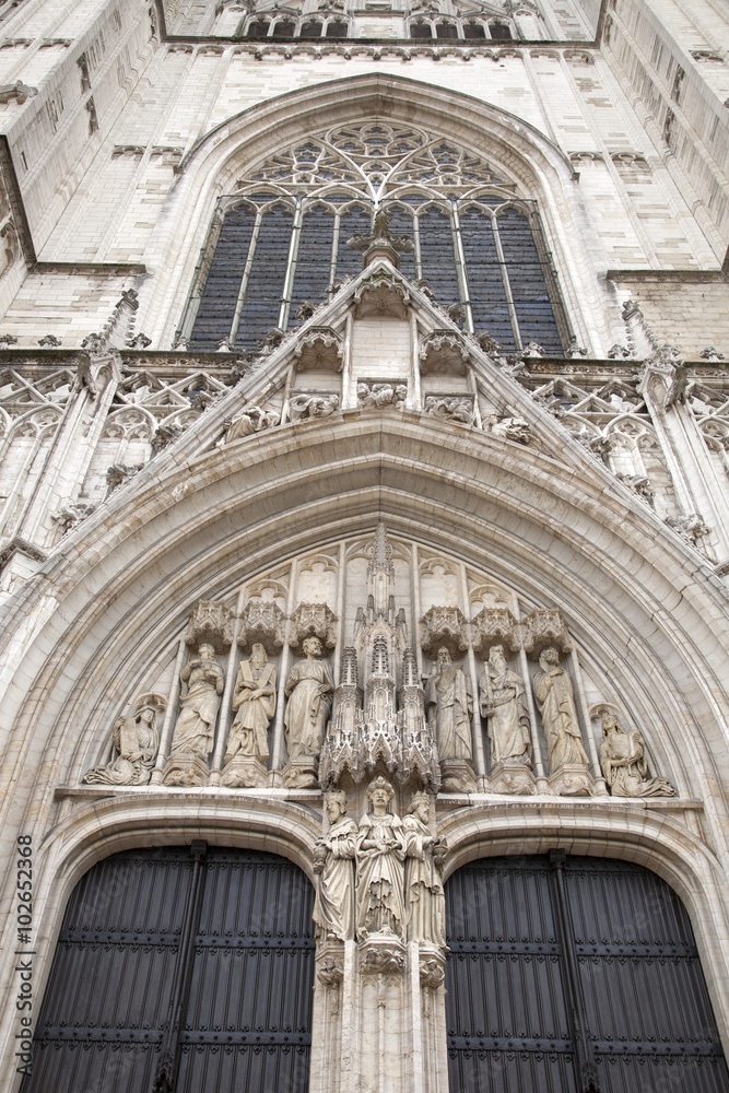Obraz premium Brussels Cathedral Church, Belgium