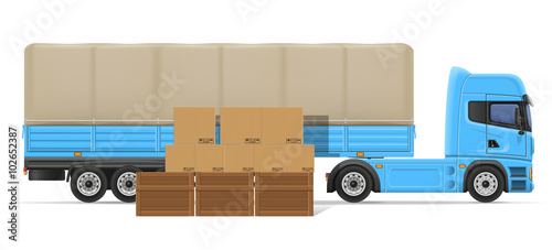 truck semi trailer for transportation of goods concept vector il