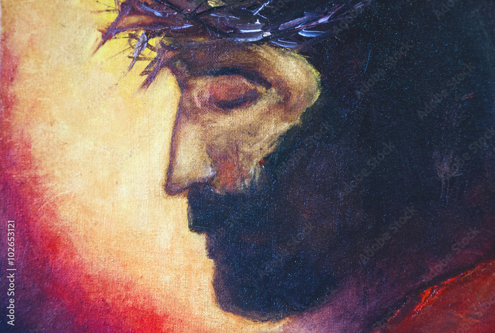 Jesus Christ oil painting - obrazy, fototapety, plakaty 