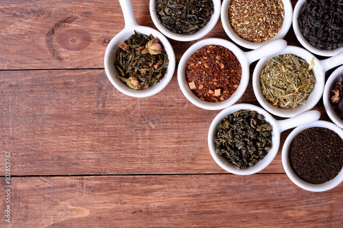 assortment of dry tea