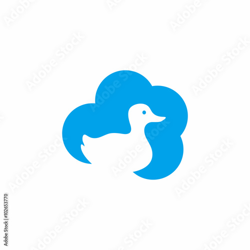 Swimming Duck in Cloud