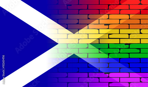 Gay Rainbow Wall Scotland Flag