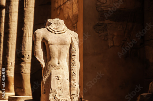 Egyptian Statue with hieroglyphic carvings