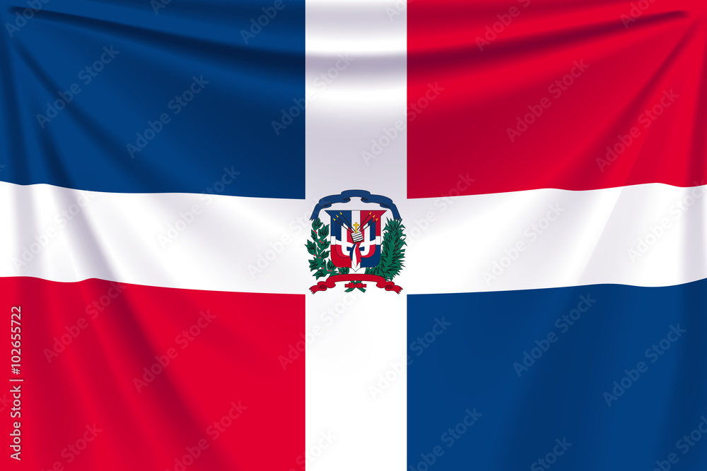 back flag dominican republic - obrazy, fototapety, plakaty 
