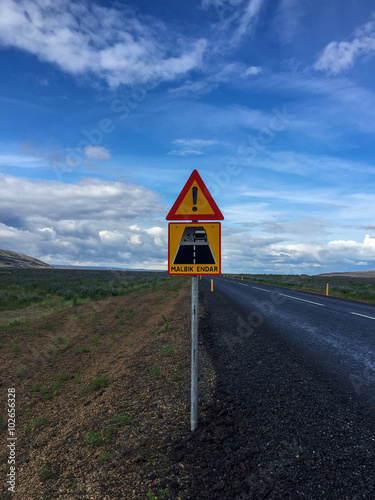 Typical Icelandic F-road in the central frozen desert of Iceland