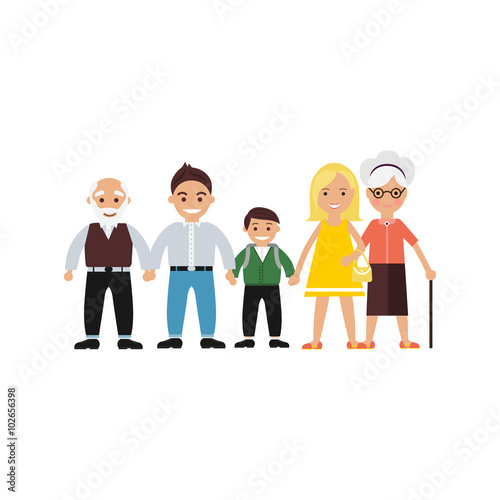 Color illustration of whole family together
