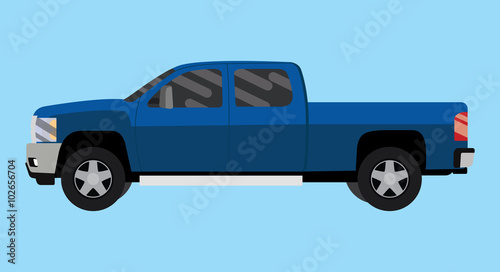suv truck car pickup isolated blue big vector