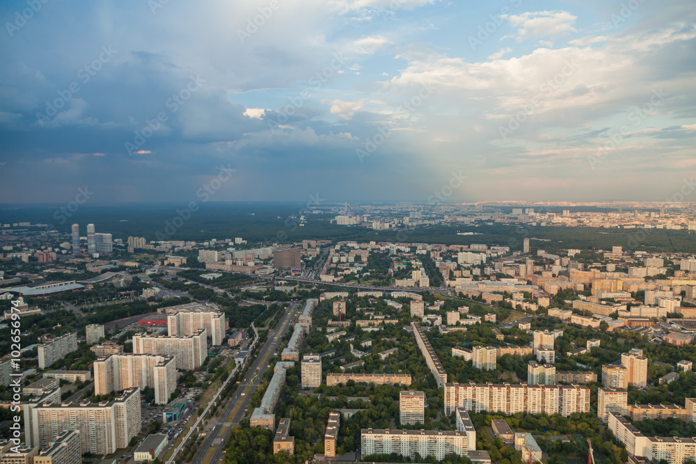 Birdseye view of Moscow