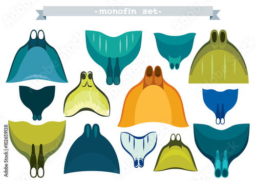 Monofin set. Freediving equipment.