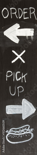 Blackboard used to hand draw order and pickup directions © Ryan Carter Images