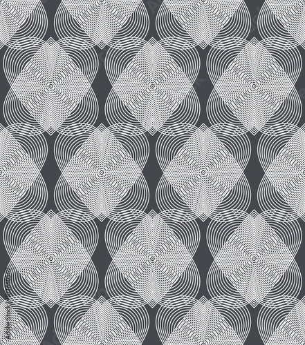 Gray vector abstract geometric seamless pattern with hearts