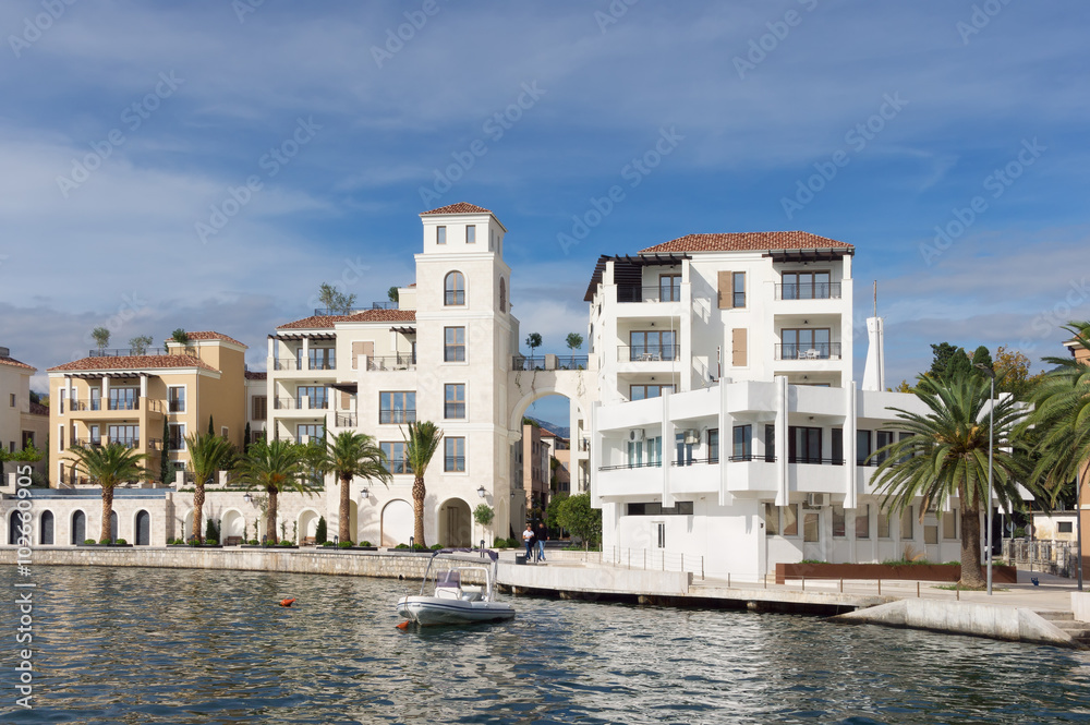 Montenegro. Embankment of Tivat city. 