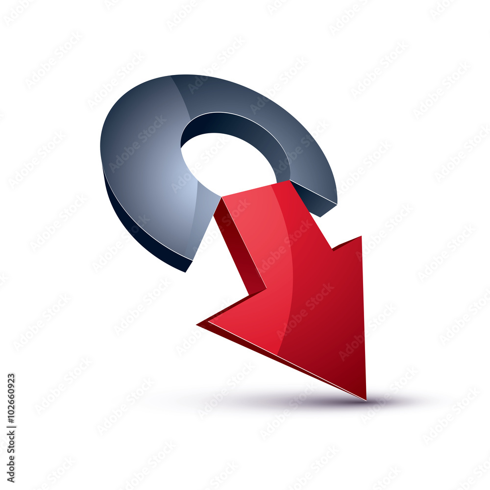 3d abstract symbol with an arrow. Business development concept 3d abstract symbol with an arrow. Business development concept