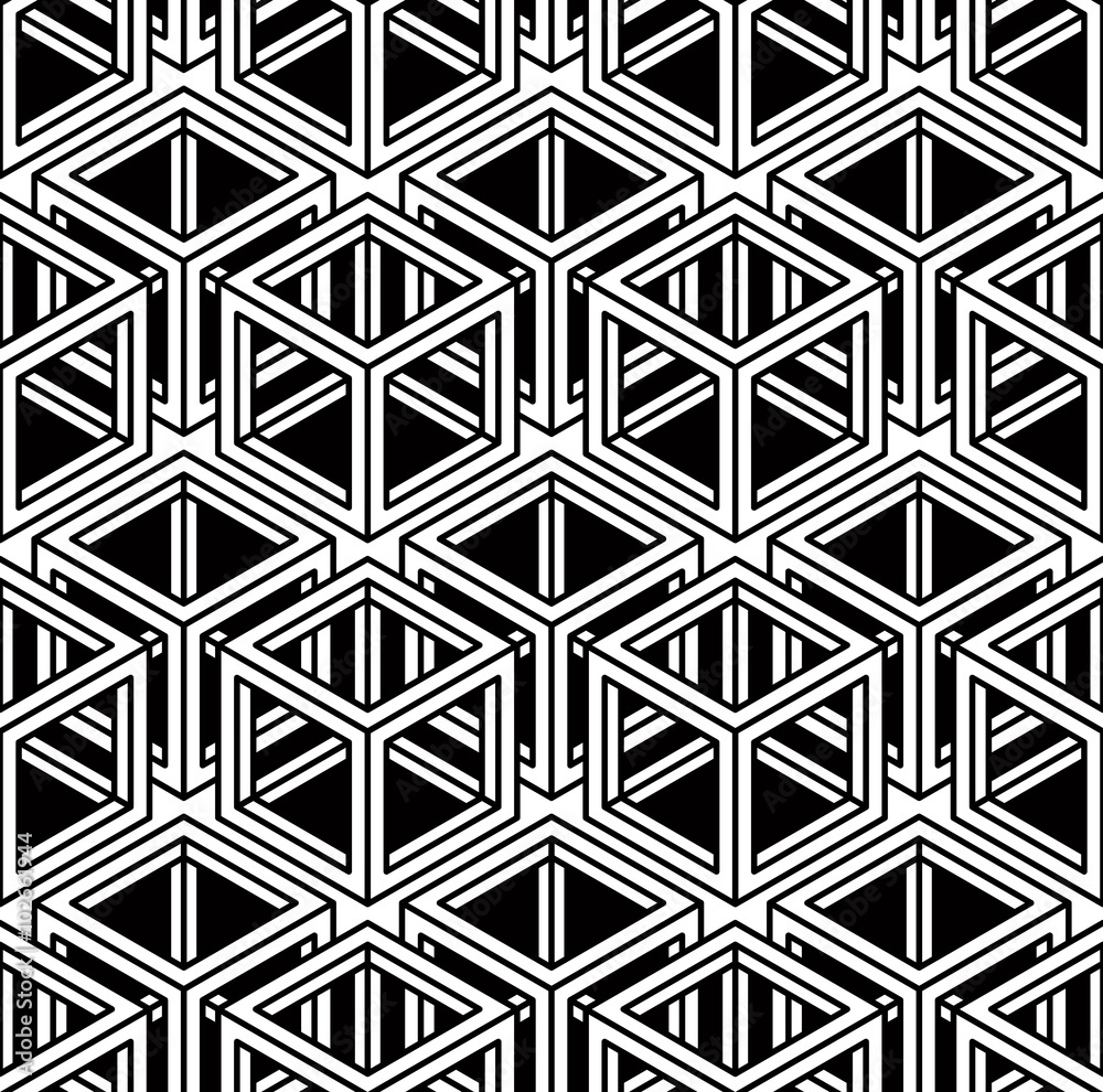 Endless monochrome symmetric pattern, graphic design. Geometric Endless monochrome symmetric pattern, graphic design. Geometric