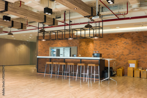 modern loft style coffee bar interior