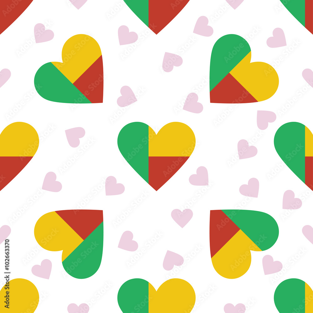 Benin independence day seamless pattern. Patriotic country flag Benin independence day seamless pattern. Patriotic country flag