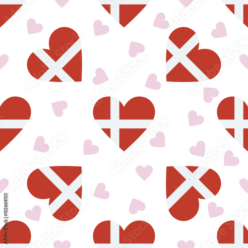 Denmark independence day seamless pattern. Patriotic country fla