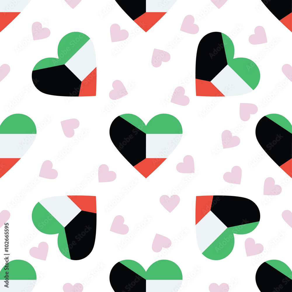 Kuwait independence day seamless pattern. Patriotic country flag Kuwait independence day seamless pattern. Patriotic country flag