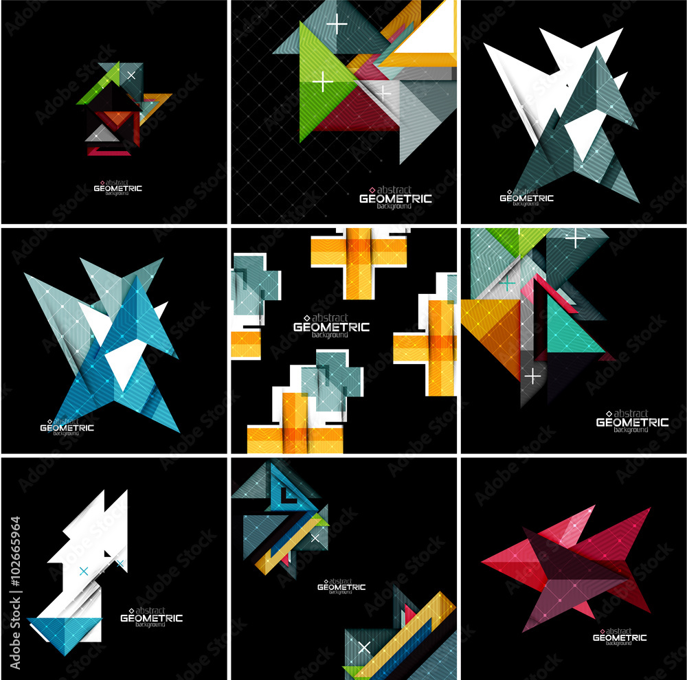 Vector geometrical banner set Vector geometrical banner set