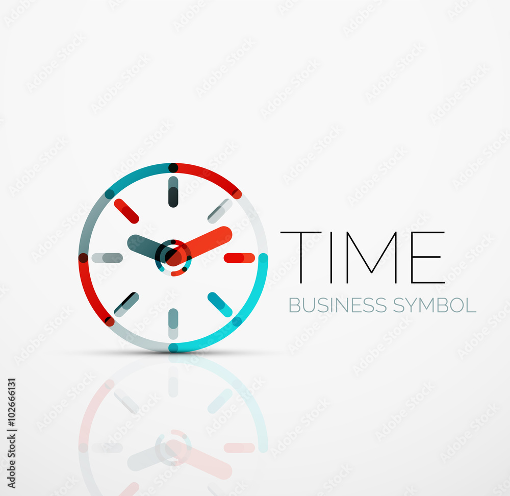 Vector abstract logo idea, time concept or clock business icon. Creative logotype design template Vector abstract logo idea, time concept or clock business icon. Creative logotype design template