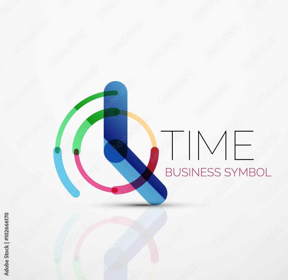 Vector abstract logo idea, time concept or clock business icon. Creative logotype design template Vector abstract logo idea, time concept or clock business icon. Creative logotype design template