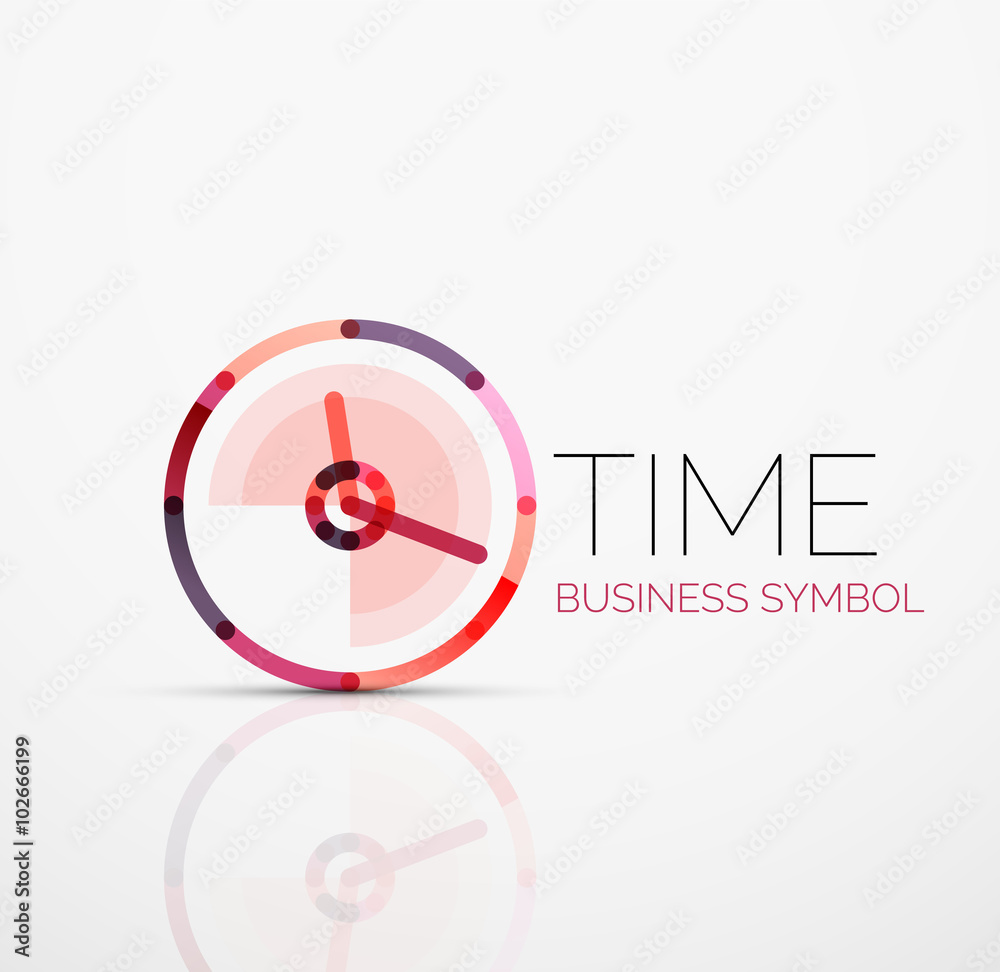Vector abstract logo idea, time concept or clock business icon. Creative logotype design template Vector abstract logo idea, time concept or clock business icon. Creative logotype design template