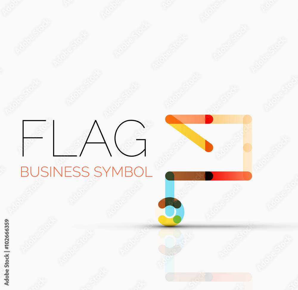 Logo flag, abstract linear geometric business icon Logo flag, abstract linear geometric business icon