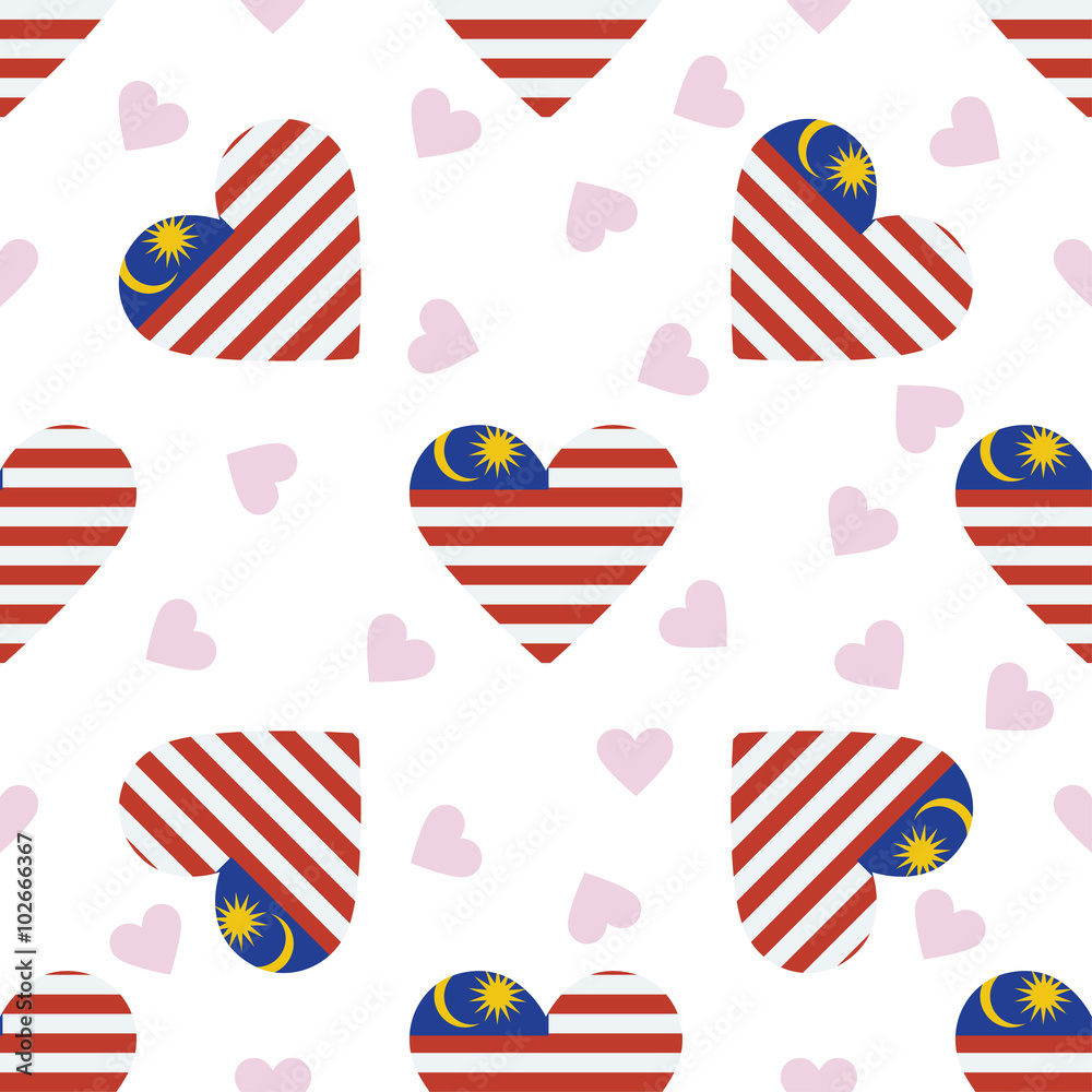 Obraz premium Malaysia independence day seamless pattern. Patriotic country fl