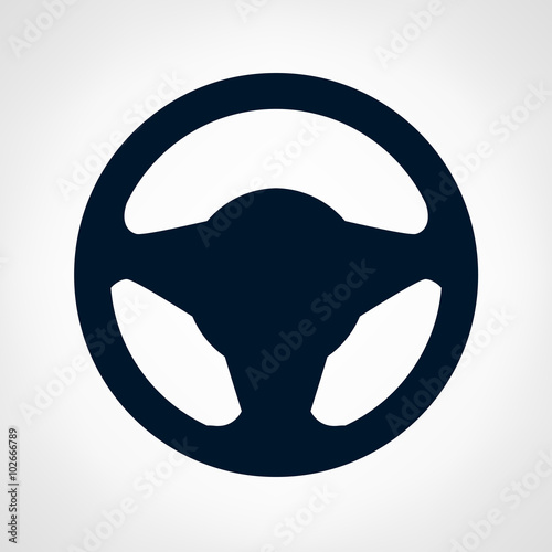 Steering wheel symbol. Vector illustration.