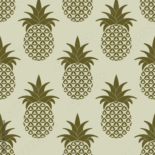 Seamless Pattern with Pineapples