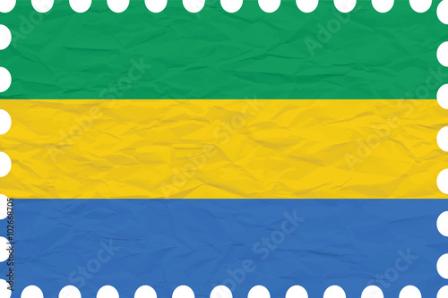 Obraz na plátně wrinkled paper gabonese republic stamp