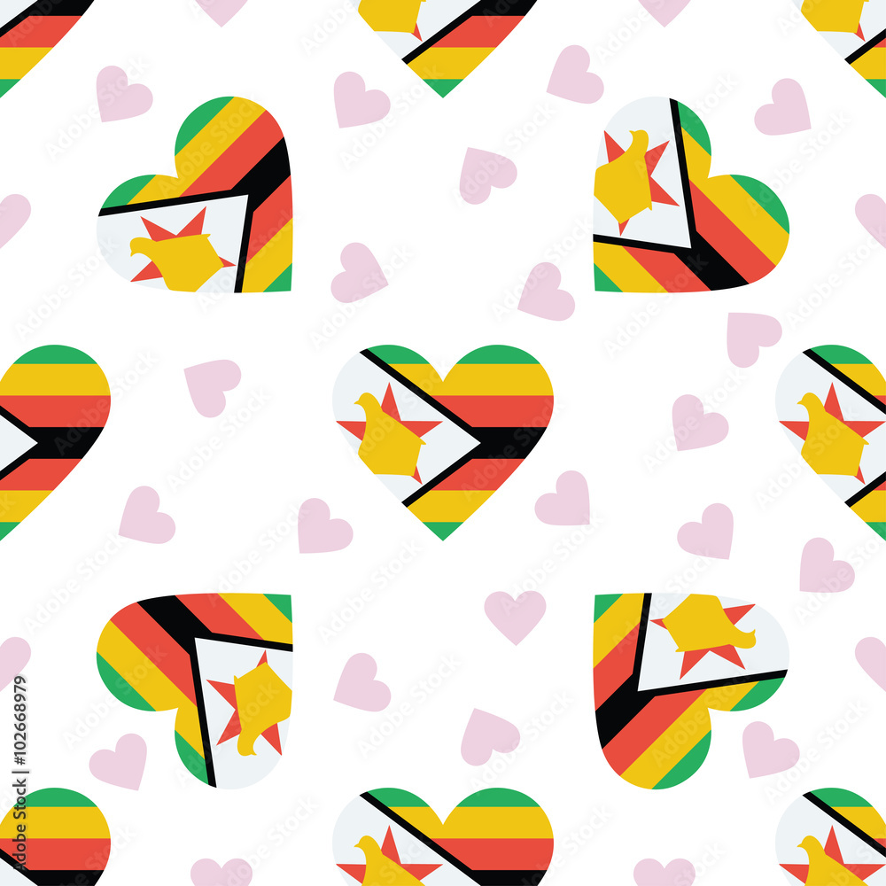 Zimbabwe independence day seamless pattern. Patriotic country fl