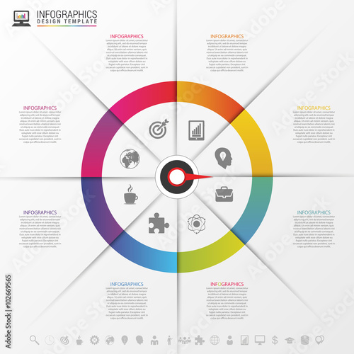 Infographics step by step with pointer. Business concept. Vector