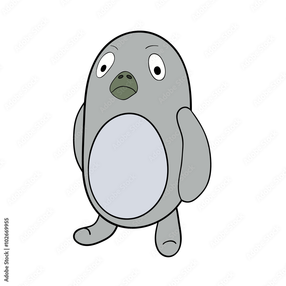 vector illustration penguin grey vector illustration penguin grey