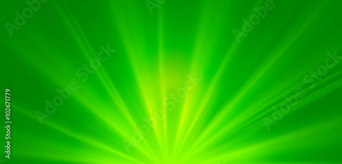 Abstract green sunrays, environmental concept spring background
