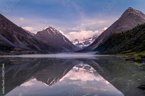 Mountain lake with reflections, Altai © EdNurg